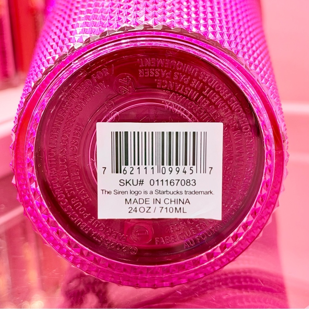 Starbucks Hot Pink Studded Rhinestone Tumbler with Straw - Picture 5 of 5